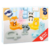 Malá noha dřevěná forma puzzle zvířata