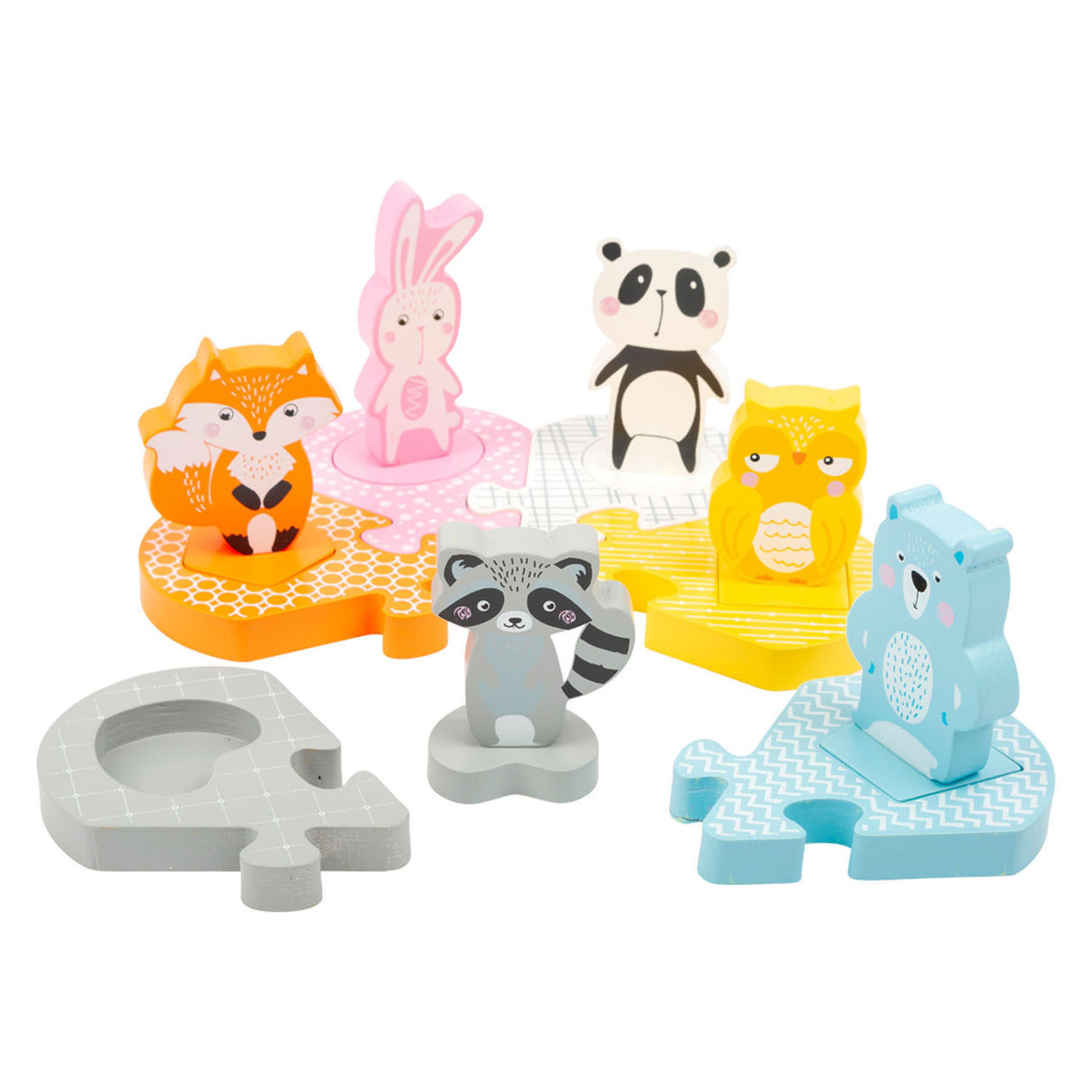 Malá noha dřevěná forma puzzle zvířata