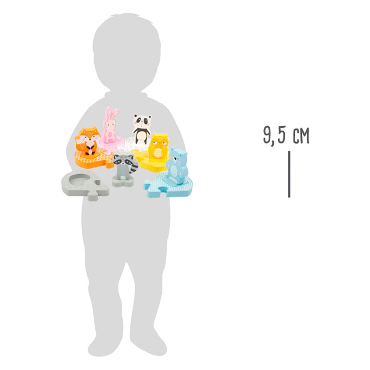 Malá noha dřevěná forma puzzle zvířata