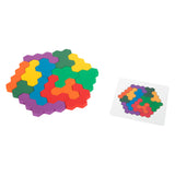 Kleng Fouss Holz Form Puzzel Hexagon
