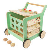 Piccolo piede in legno per bambini camminatore centrale pastello verde pastello