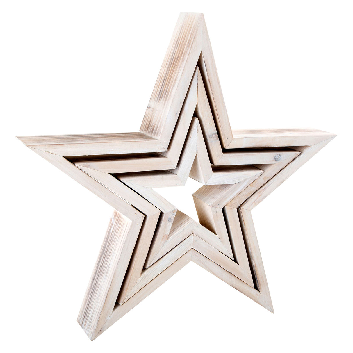 Small foot wooden decorative stars, 3st.