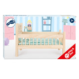 Piccole piede - Letto per bambole in legno ovviamente con biancheria da letto, 4ldg.