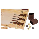 Scacchi in legno e backgammon a piede piccoli