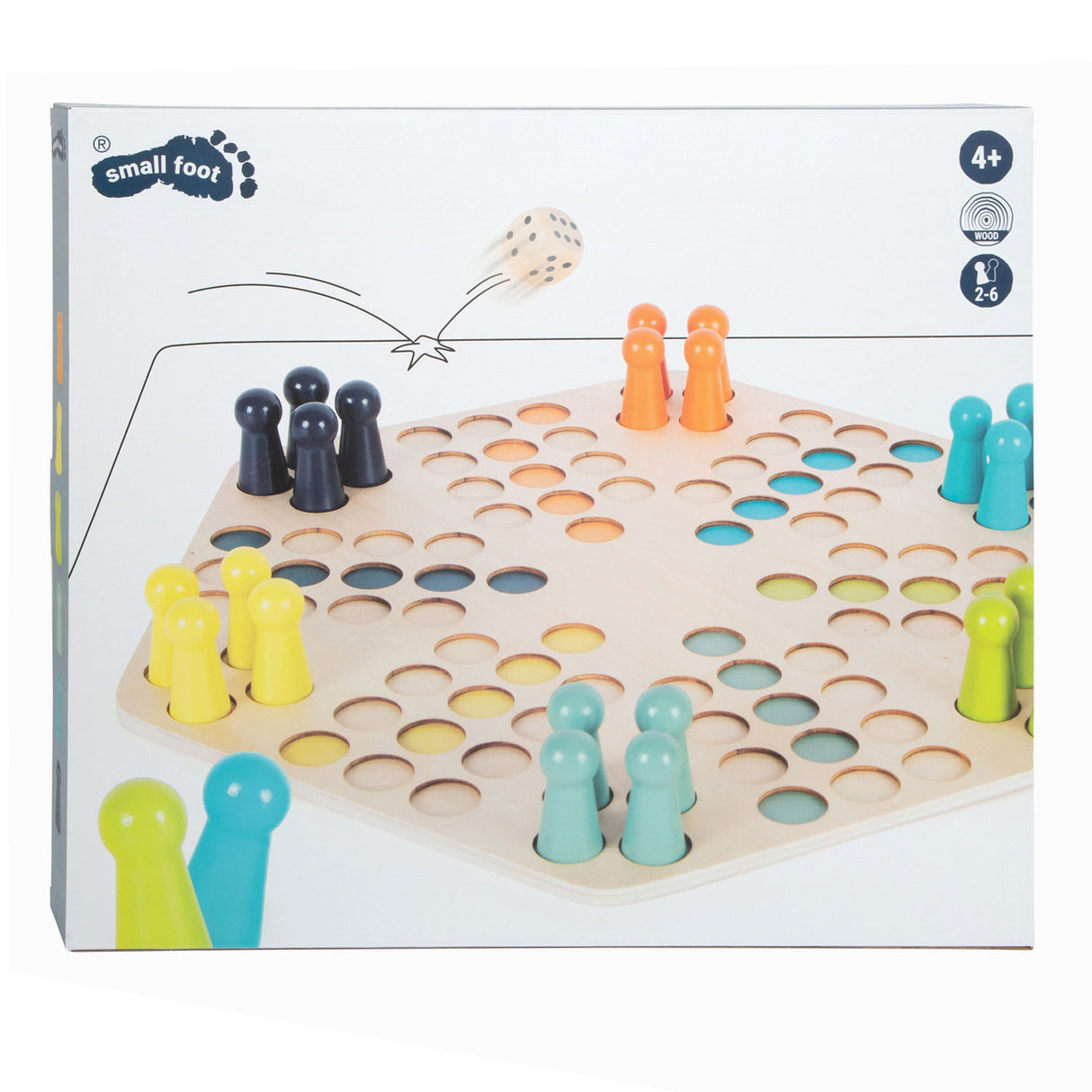 Small Foot Wood Ludo Game 6 spelare