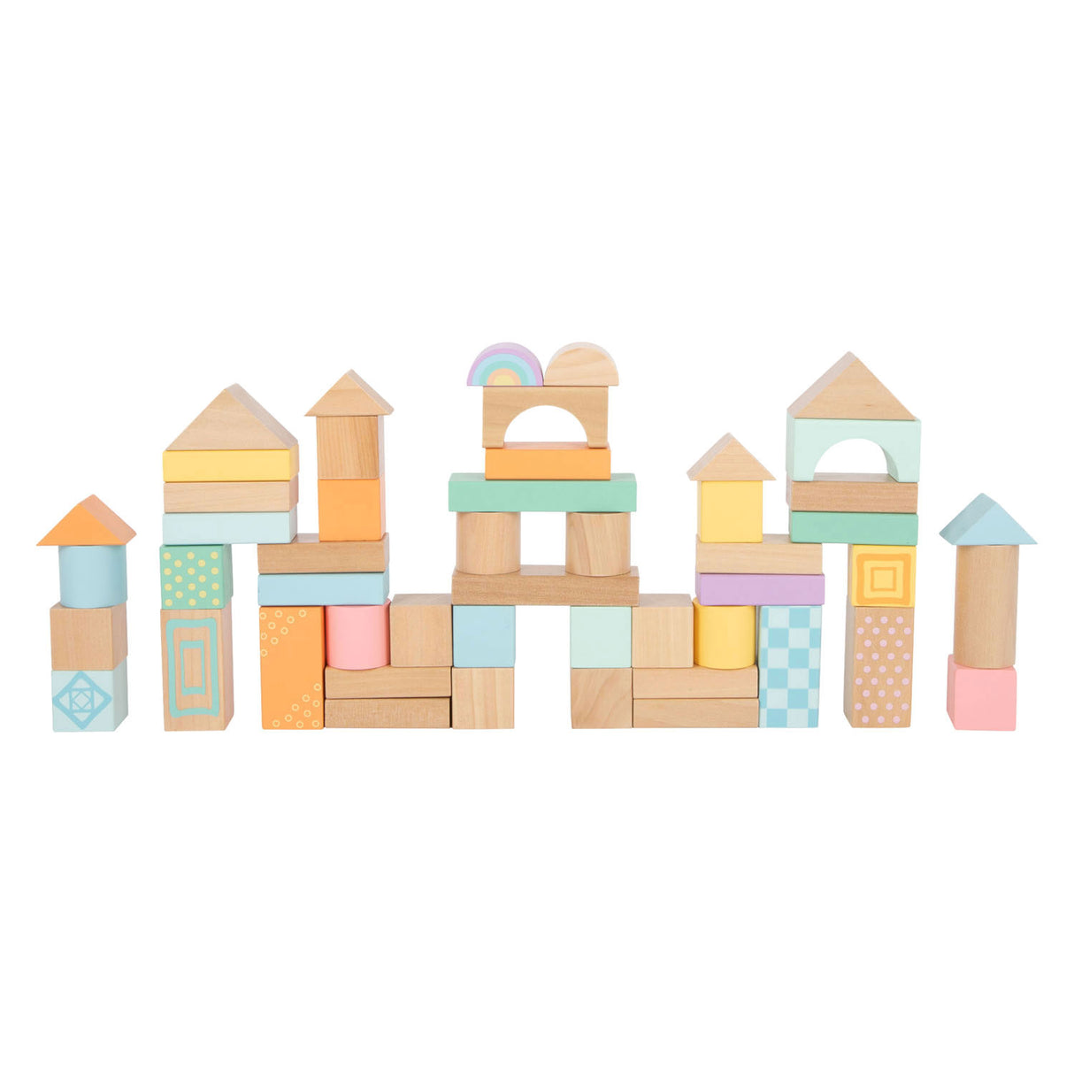 Small foot wooden building blocks pastel, 50dlg.