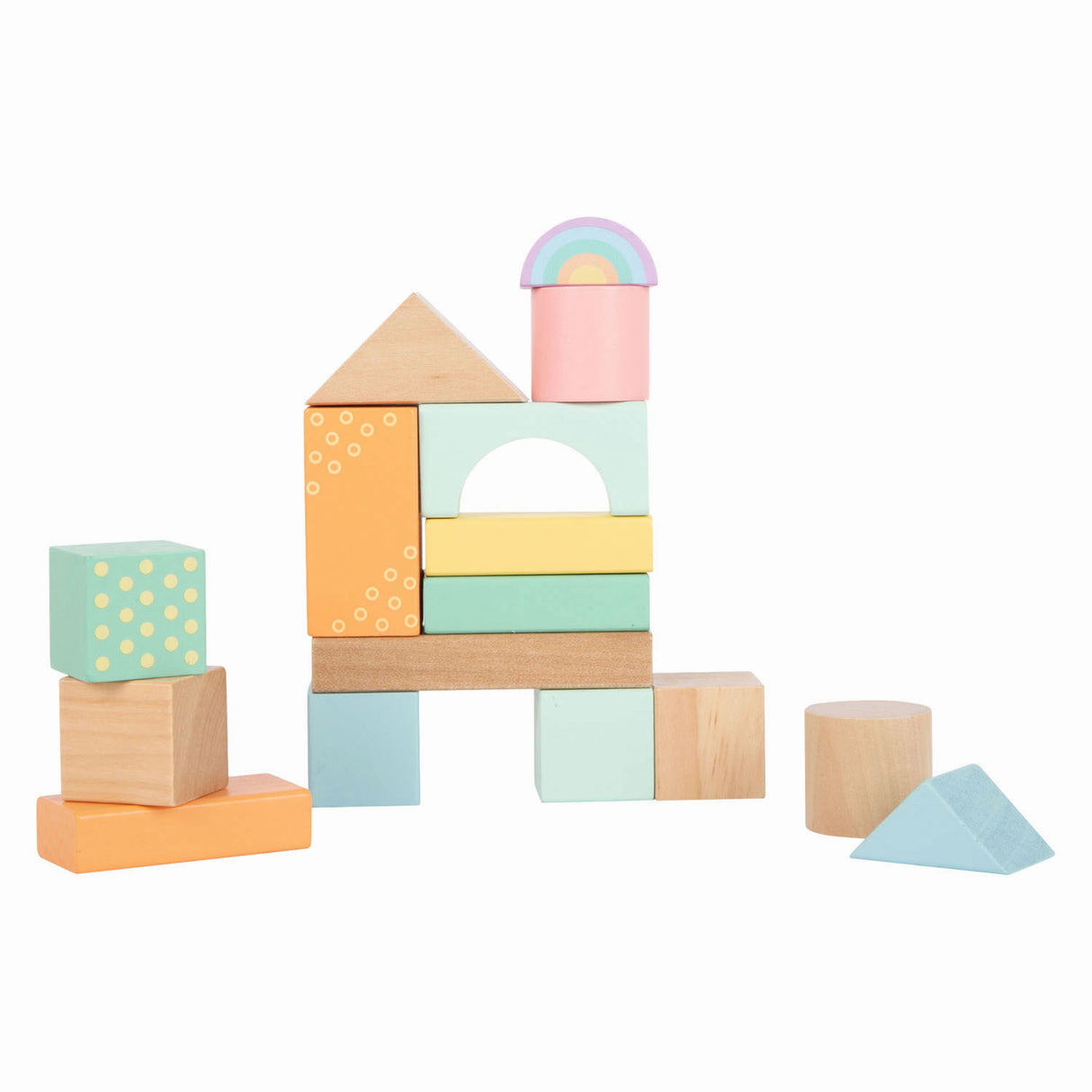 Small foot wooden building blocks pastel, 50dlg.