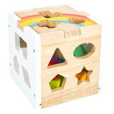 Rainbow cubo in legno a forma di piccolo piede,