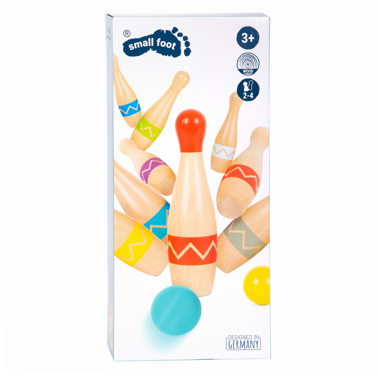 Piccole piede - gioco del cono di legno con motivo a zigzag, 11dlg.