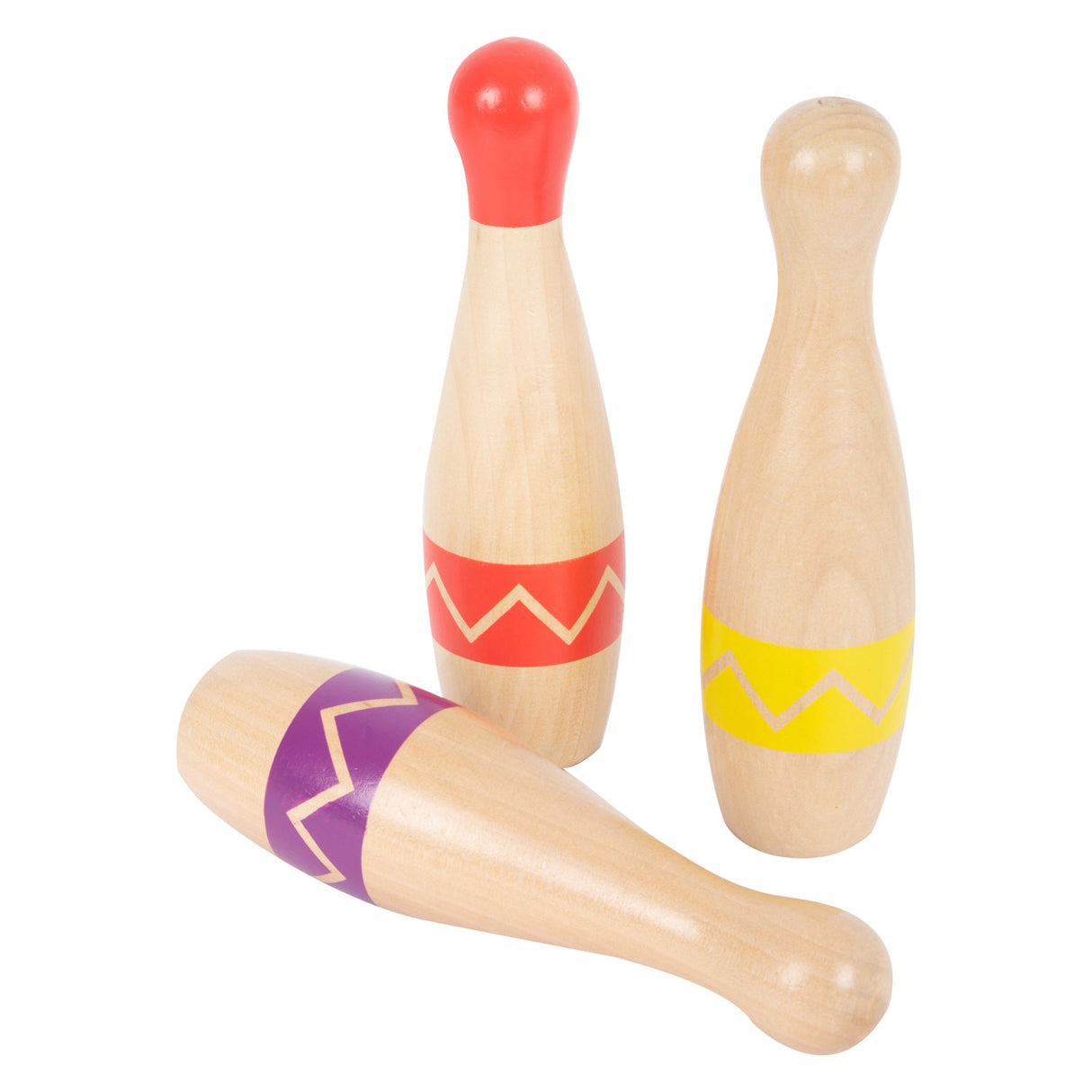 Piccole piede - gioco del cono di legno con motivo a zigzag, 11dlg.