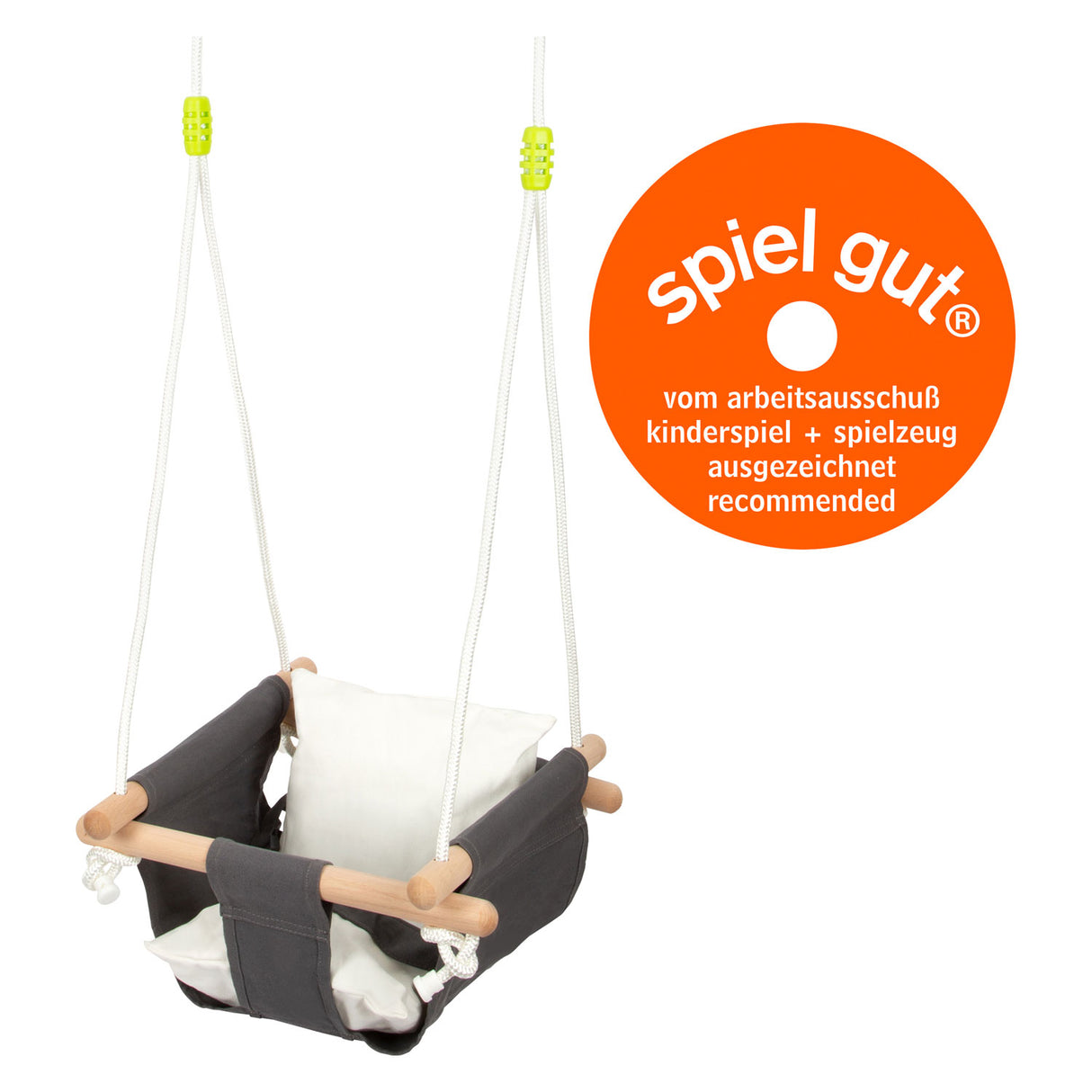 Pie pequeño - columpio de madera con almohada