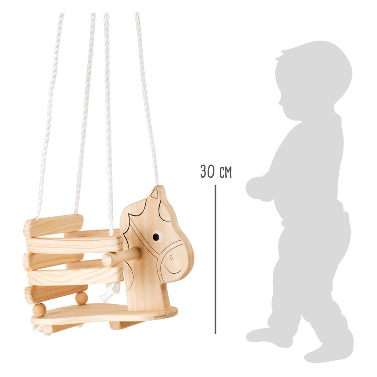 Piccole piede - swing del cavallo in legno, 145 cm