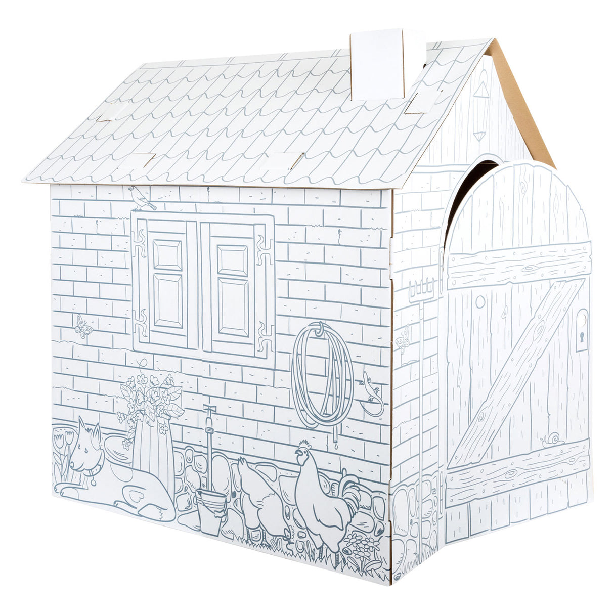 Kleng Fouss - Kartonboard Speelhuis Farm, 87x7x8cm