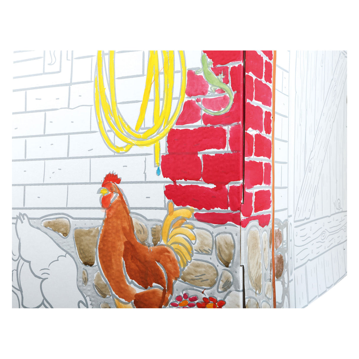 Kleng Fouss - Kartonboard Speelhuis Farm, 87x7x8cm