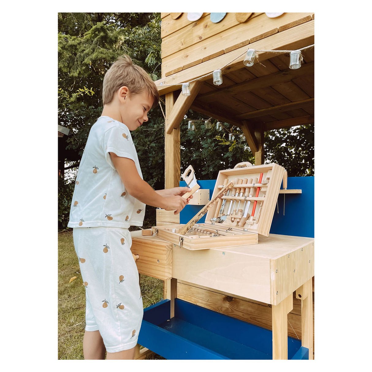 Kleng Fouss - Holz Toolbox Deluxe mat Tools, 28dlg.