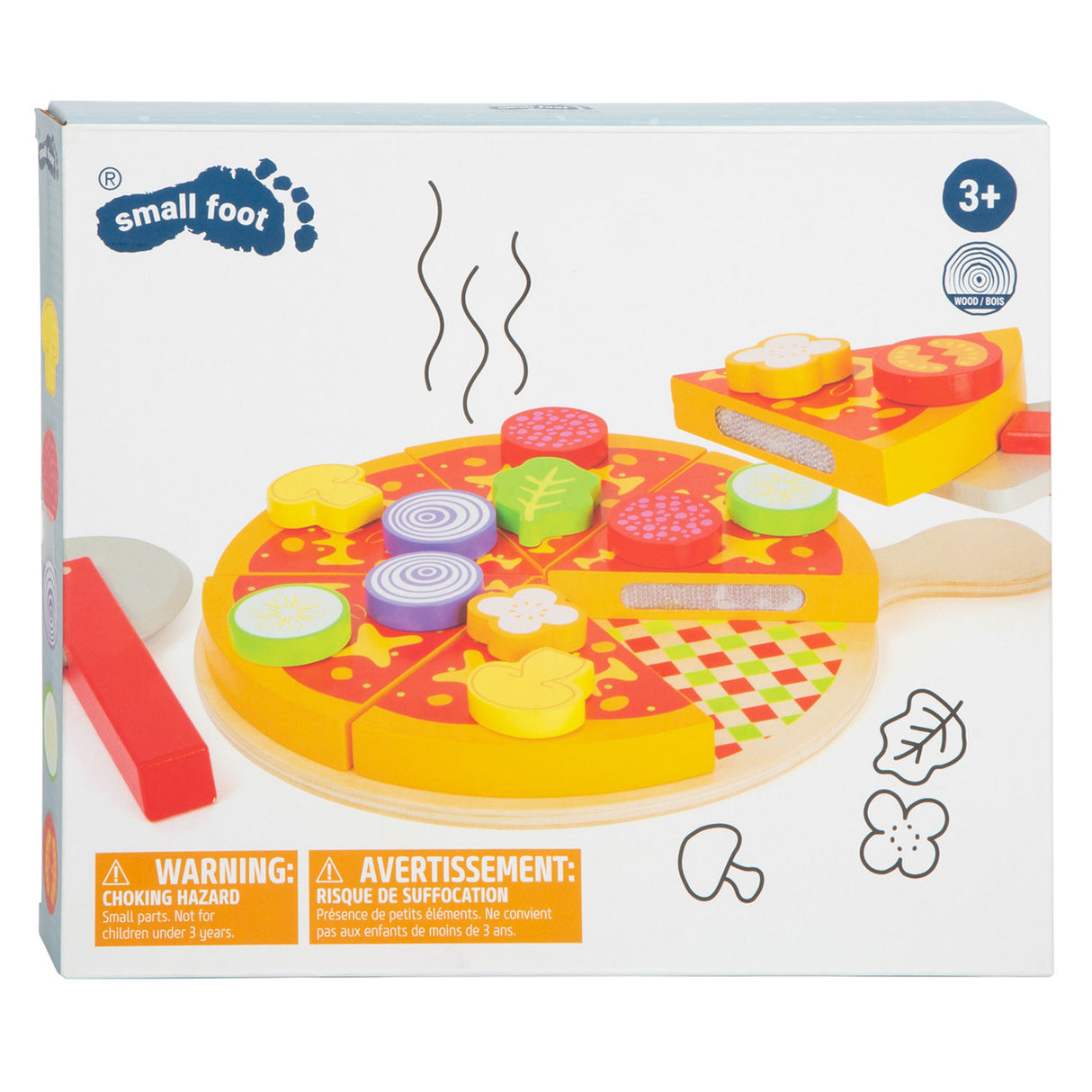 Malá noha dřevěná sniking hra zůstane sada pizzy, 21dlg.