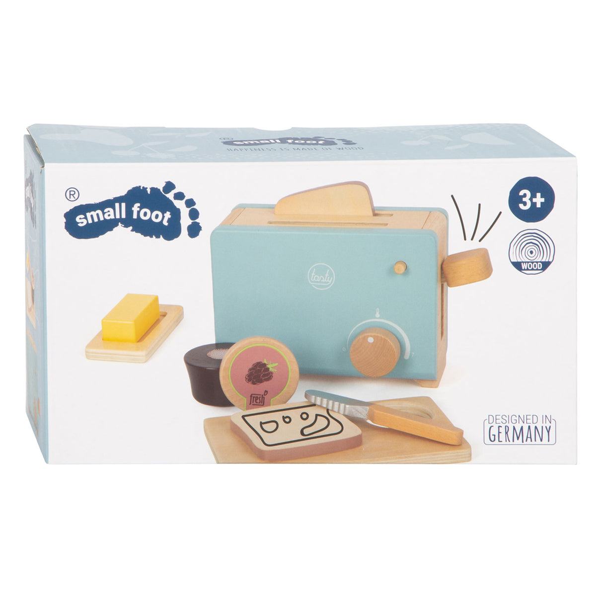 Tostapane in legno di piccoli piedi