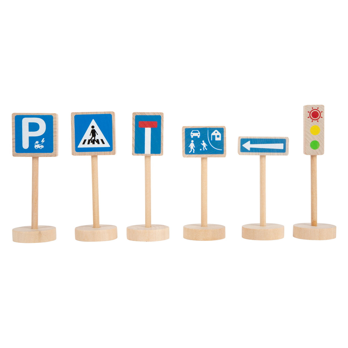 Set di set di mini traffico in legno di piccoli piedi, 25dlg.