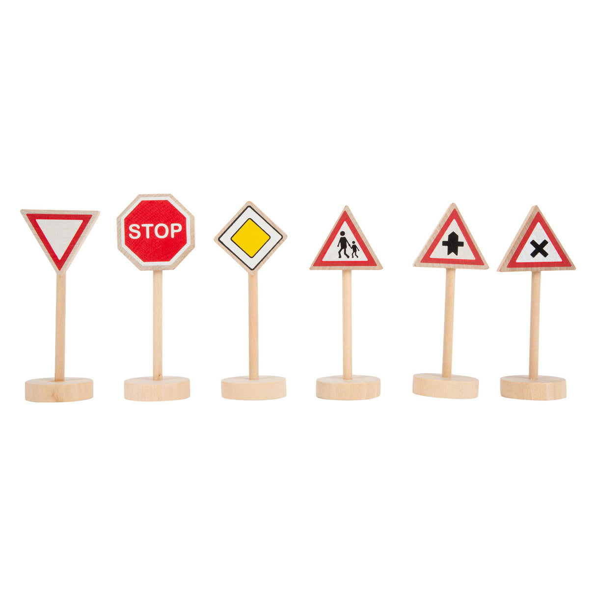 Set di set di mini traffico in legno di piccoli piedi, 25dlg.