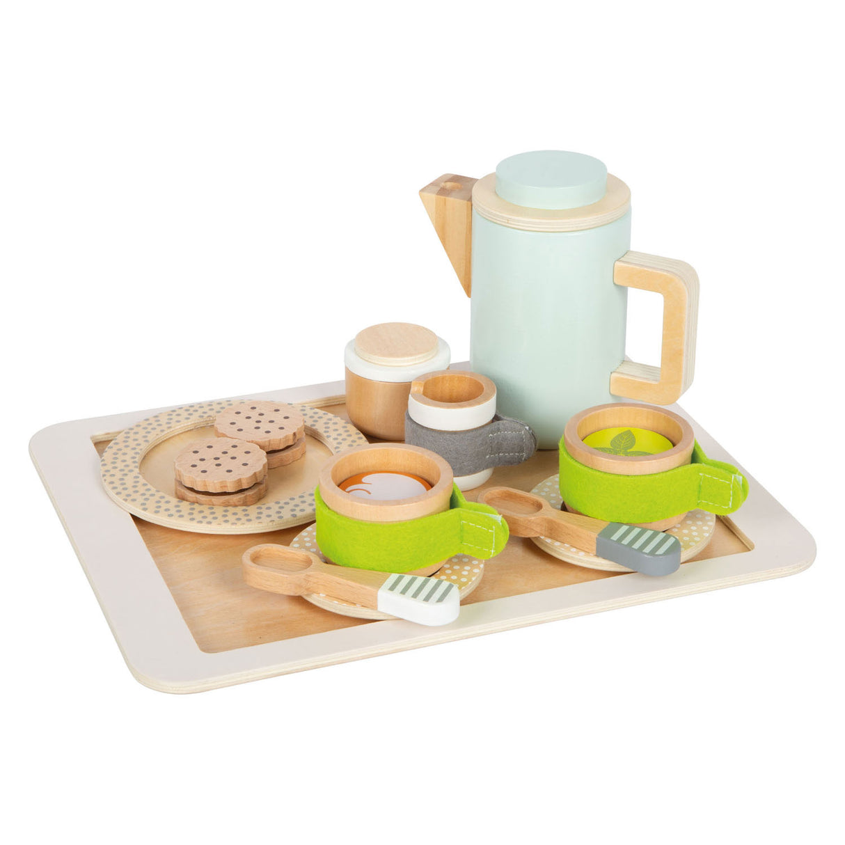 Klenge Fouss - Holz speelekucken Kaffi an Téi Set