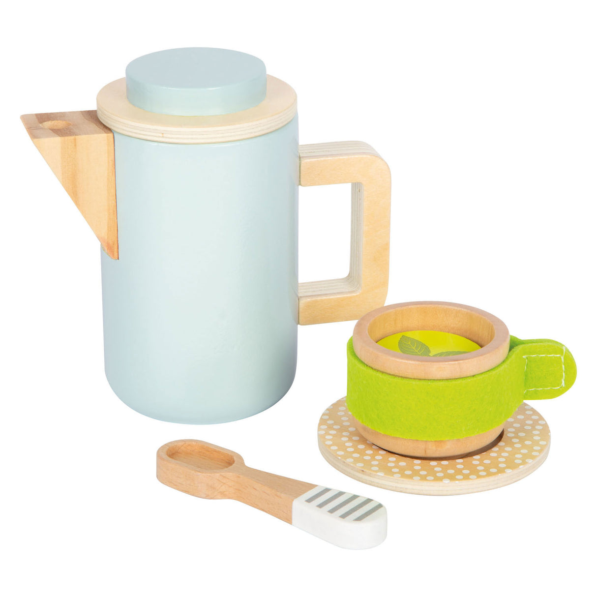 Klenge Fouss - Holz speelekucken Kaffi an Téi Set