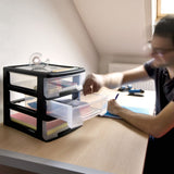 Curver bureauladeblok babel a4 3x5 l zwart en transparant