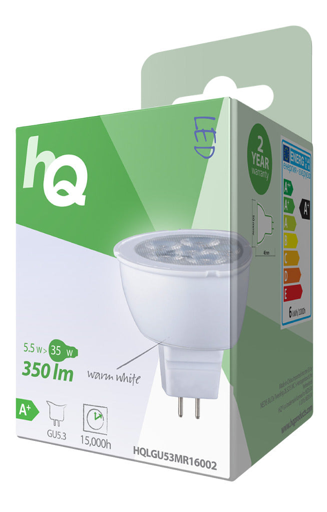 Hq lgu53 mr16002 led-lamp mr16 gu5.3 5,5 w 350 lm 2 700 k