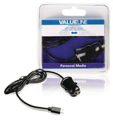 Valueline VLMB60890B10 Micro-USB car charger Micro USB Male-12V car connection 1.00 m Black 2.1A