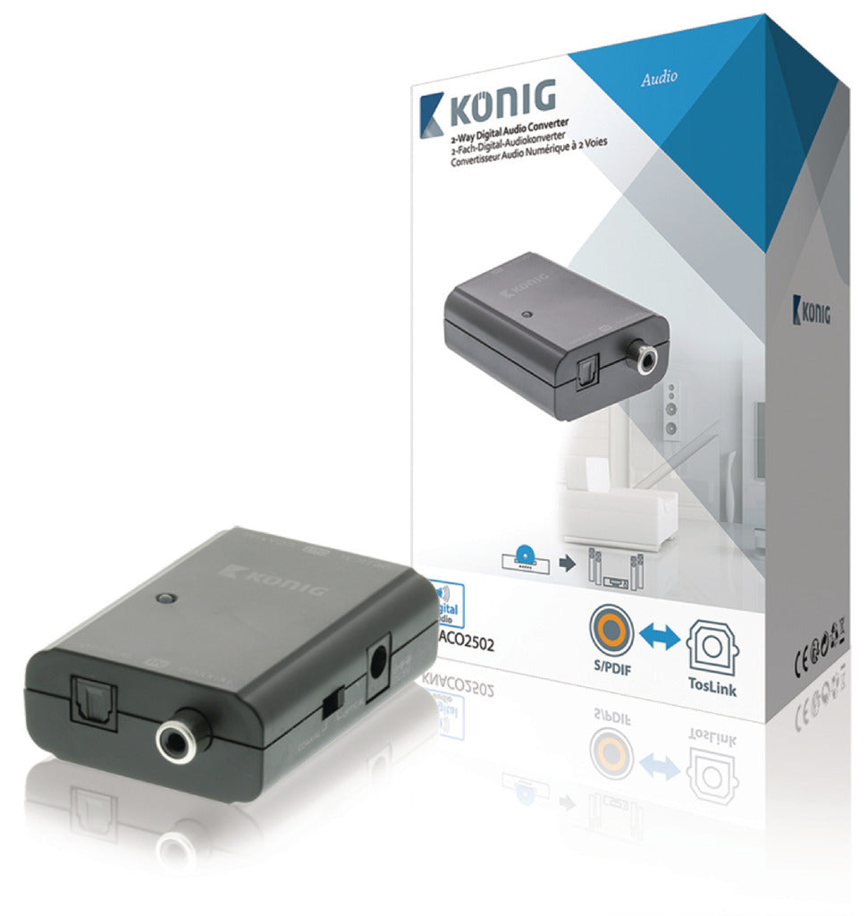 K ouml; nig König knaco2502 Digital Audivertrivertor 1x toslink weiblech + 1x S PDIF (RCA) Weiblech 1x SDEP) Weiblech 1x SDEW) Weiblech 1x SDEP) Weiblech