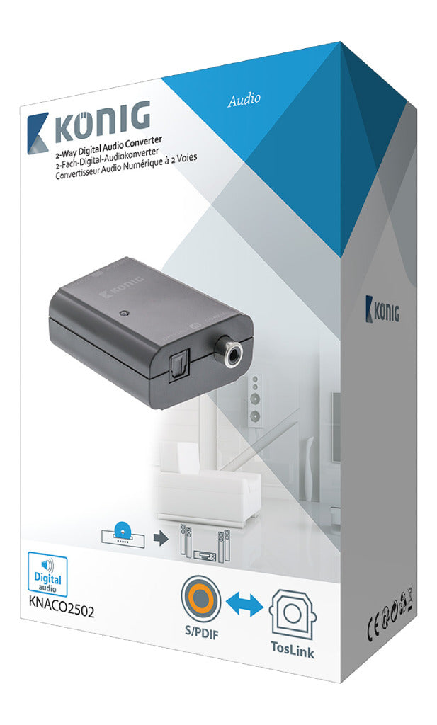 K ouml; nig König knaco2502 Digital Audivertrivertor 1x toslink weiblech + 1x S PDIF (RCA) Weiblech 1x SDEP) Weiblech 1x SDEW) Weiblech 1x SDEP) Weiblech
