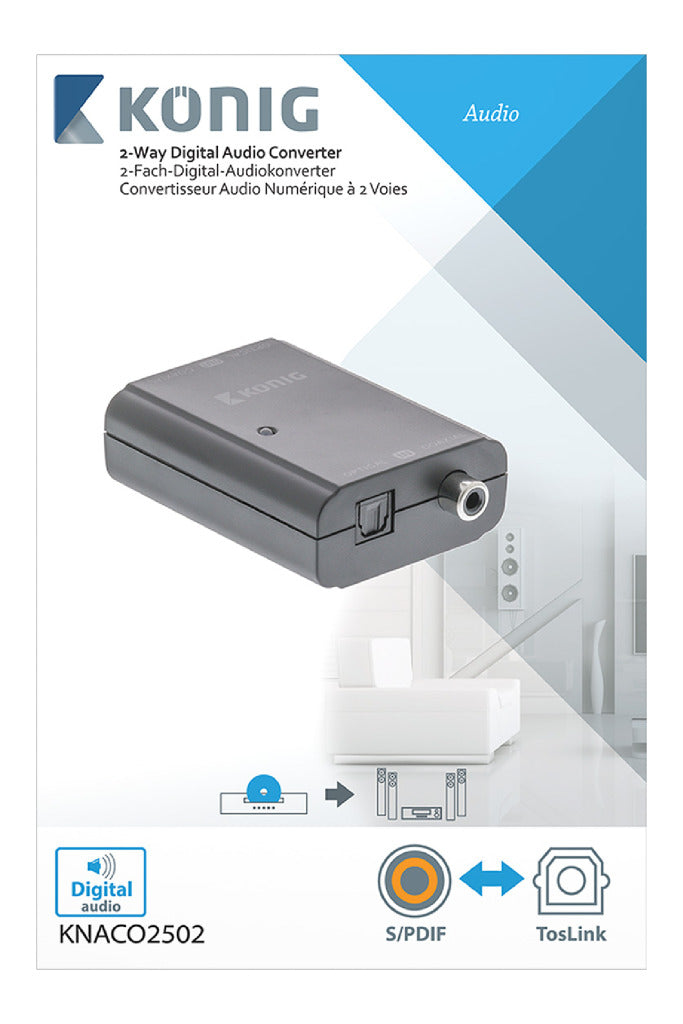 K ouml; nig König knaco2502 Digital Audivertrivertor 1x toslink weiblech + 1x S PDIF (RCA) Weiblech 1x SDEP) Weiblech 1x SDEW) Weiblech 1x SDEP) Weiblech