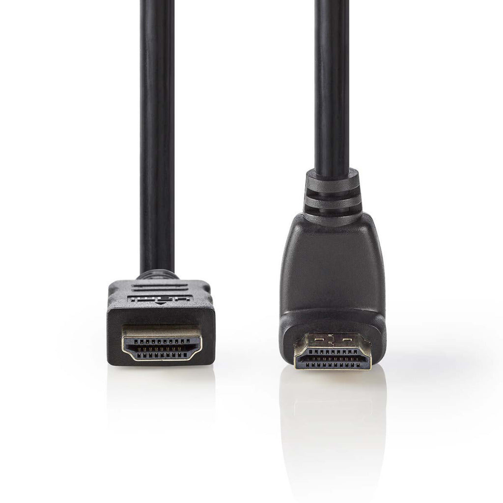 NEDIS CVGP34200BK15 HDMI kabel HDMI s Ethernetem HDMI konektor-HDMI konektor 90 ° ukotvení 1,5 m černé