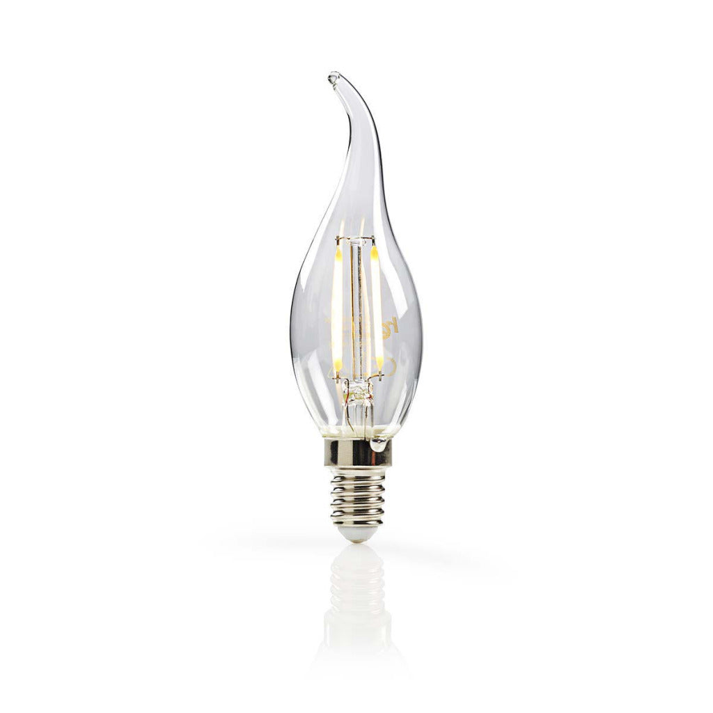 Den Nedis Ledebfe14cnft1 Retro huet Glow Lamp e1 Käerz mat kromme Punkt 2.5 w 250 lm