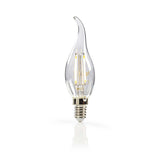 Den Nedis Ledebfe14cnft1 Retro huet Glow Lamp e1 Käerz mat kromme Punkt 2.5 w 250 lm