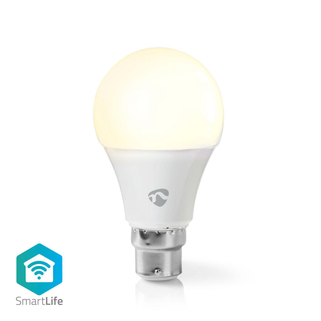 Nedis WIFILW12WTB22 SmartLife LED Bulbe Wi-Fi B22 800 LM 9 W WHITE CLASSE DE 2700 K CLASSE D'ÉNERGIE: A + Android; iOS A60