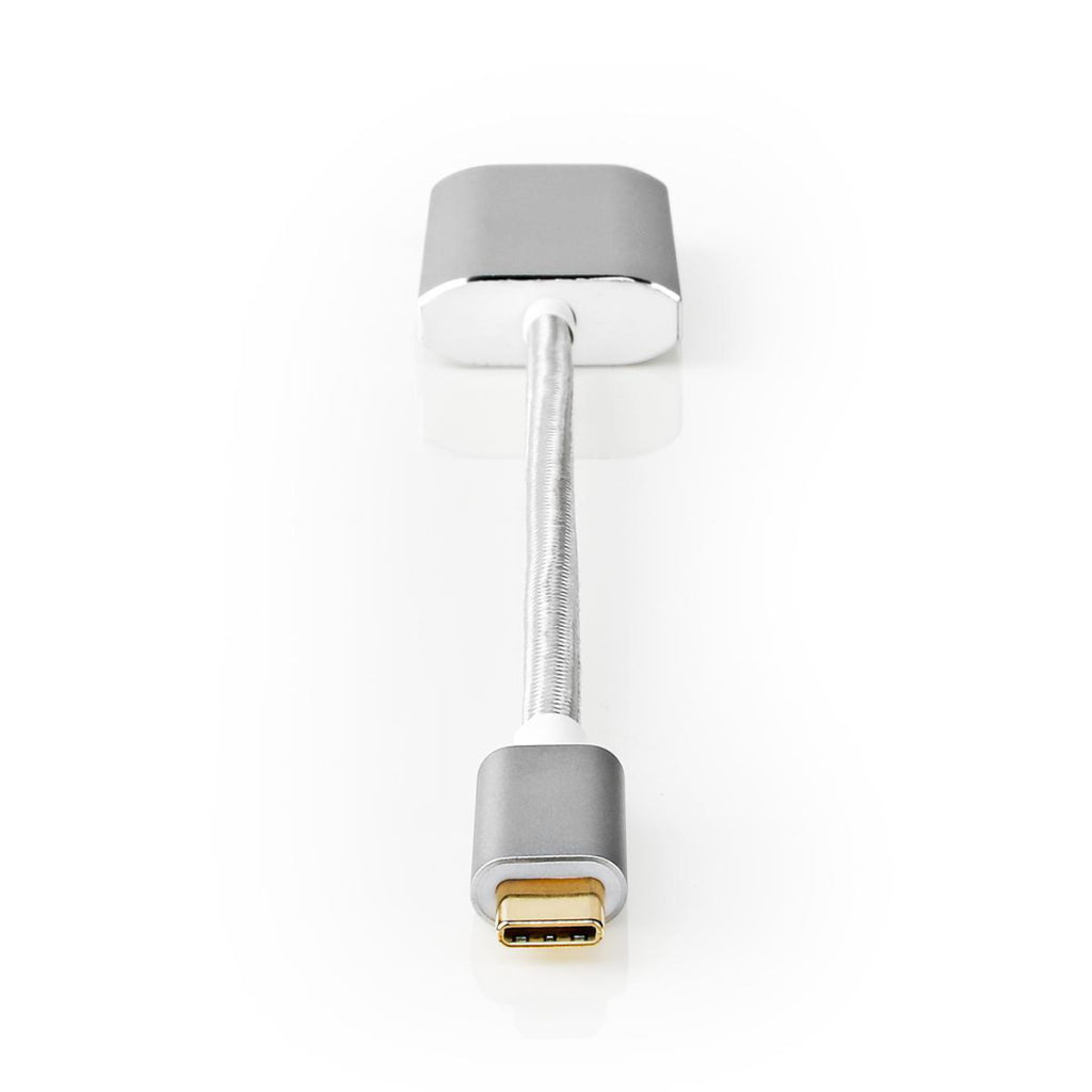 Nedis CCTB64680AAL02 USB adapter USB 3.2 Gen 1 USB Type-C Trade; Male HDMI Trade; Connector 0.20 m Rounded Knitted Nylon Silver Cover Window Box