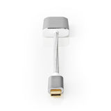 Nedis CCTB64680AAL02 USB adapter USB 3.2 Gen 1 USB Type-C Trade; Male HDMI Trade; Connector 0.20 m Rounded Knitted Nylon Silver Cover Window Box