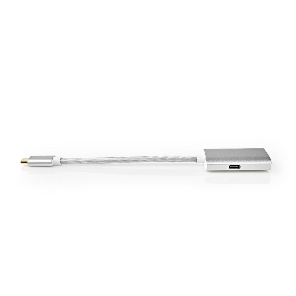 Nedis CCTB64680AAL02 USB adapter USB 3.2 Gen 1 USB Type-C Trade; Male HDMI Trade; Connector 0.20 m Rounded Knitted Nylon Silver Cover Window Box