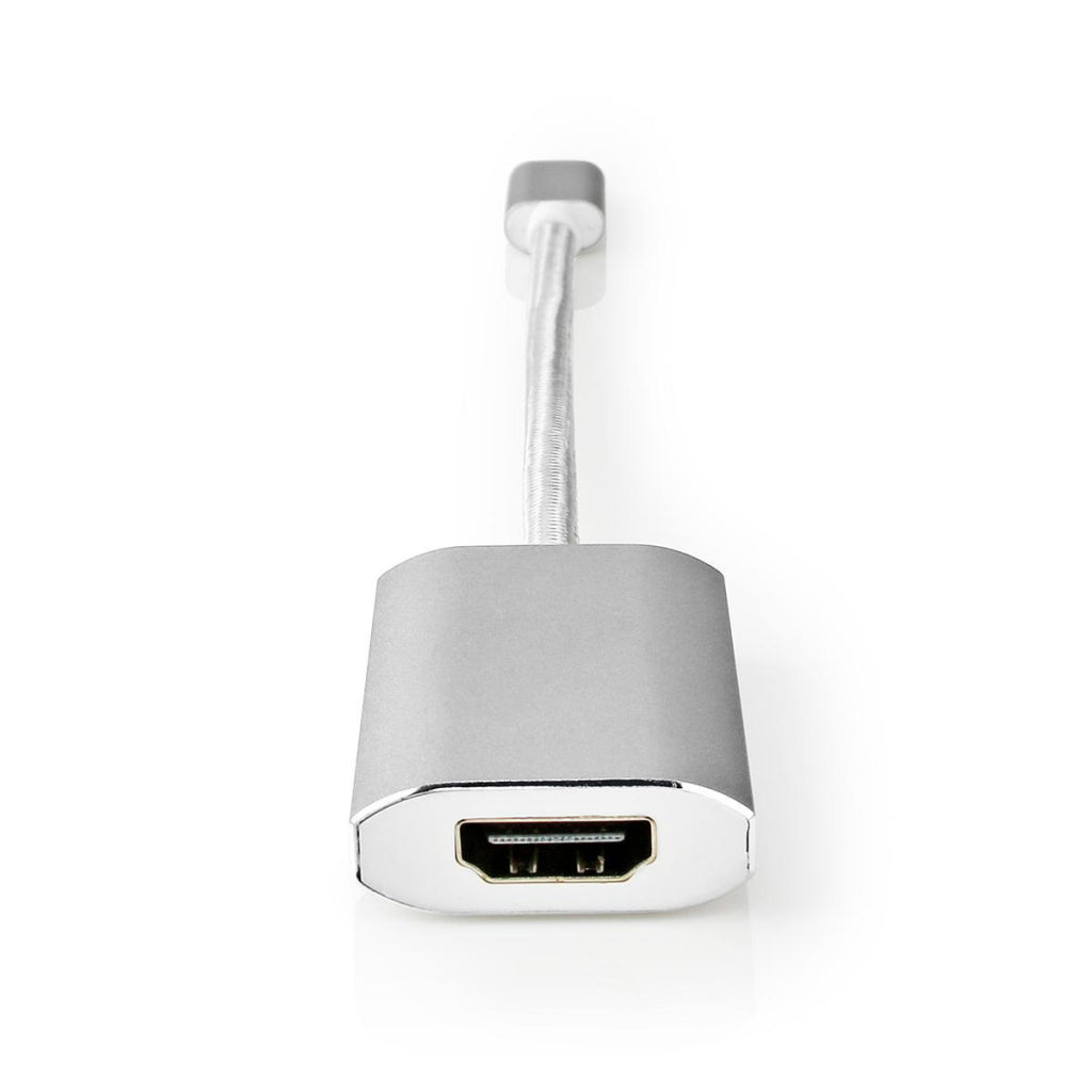 Nedis CCTB64680AAL02 USB adapter USB 3.2 Gen 1 USB Type-C Trade; Male HDMI Trade; Connector 0.20 m Rounded Knitted Nylon Silver Cover Window Box