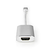 Nedis CCTB64680AAL02 USB adapter USB 3.2 Gen 1 USB Type-C Trade; Male HDMI Trade; Connector 0.20 m Rounded Knitted Nylon Silver Cover Window Box
