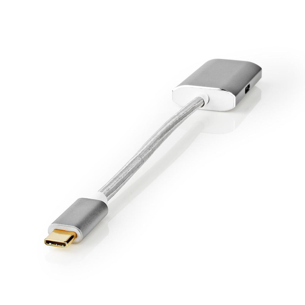 Nedis CCTB64680AAL02 USB adapter USB 3.2 Gen 1 USB Type-C Trade; Male HDMI Trade; Connector 0.20 m Rounded Knitted Nylon Silver Cover Window Box