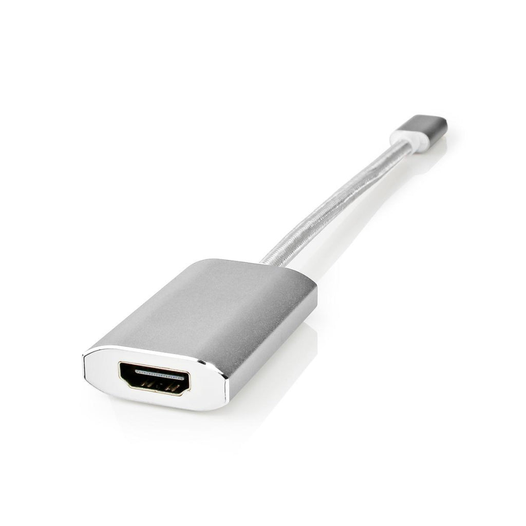 Nedis CCTB64680AAL02 USB adapter USB 3.2 Gen 1 USB Type-C Trade; Male HDMI Trade; Connector 0.20 m Rounded Knitted Nylon Silver Cover Window Box