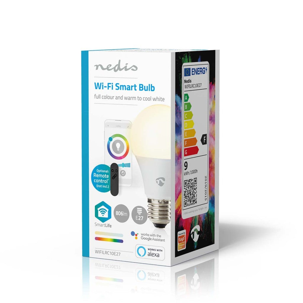 Nedis wifilrc10e27 SmartLife Multicolour Lamp Wi-Fi E27 806 LM 9 W RGB teplé do chlazení bílého obchodu s Androidem; ios hruška