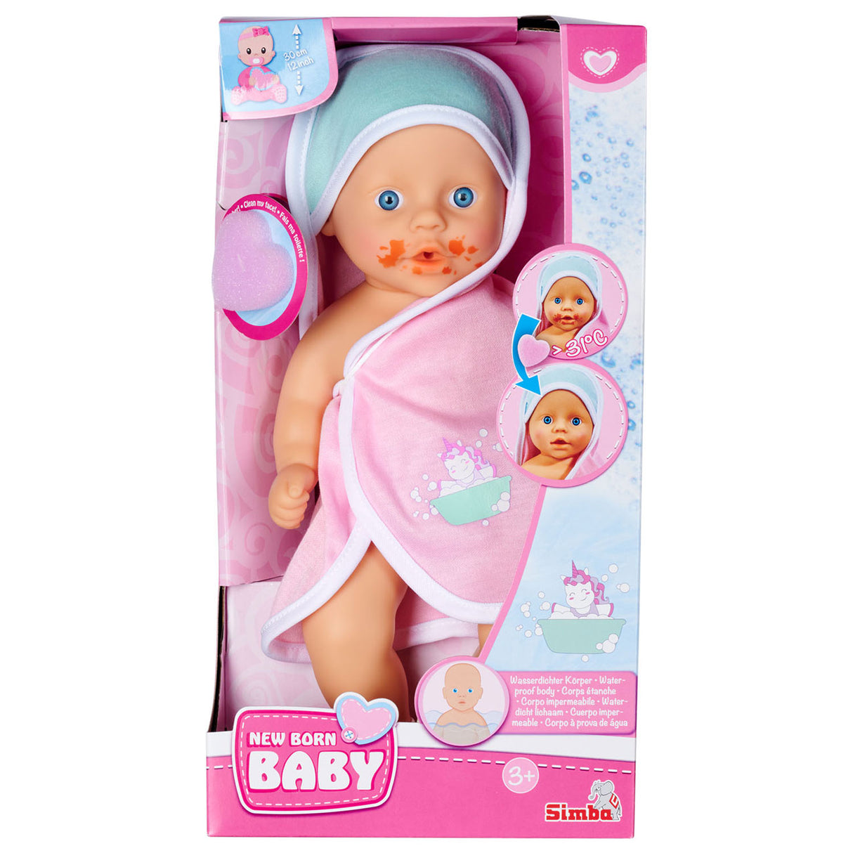 Nyfödd baby badpop måste ta ett bad
