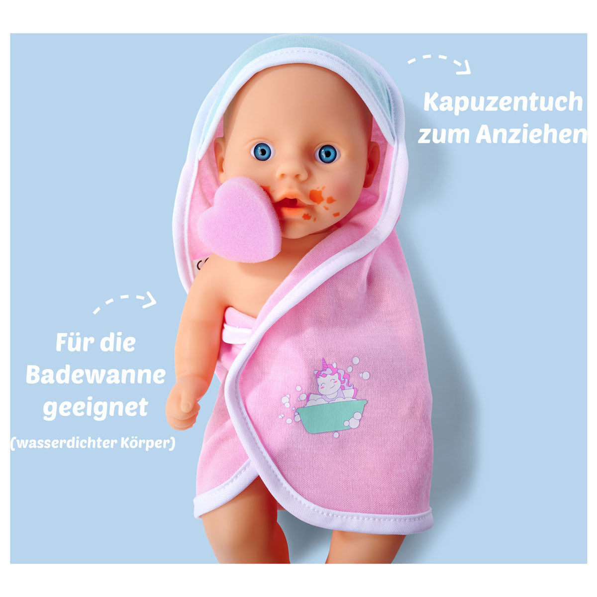 Nyfödd baby badpop måste ta ett bad