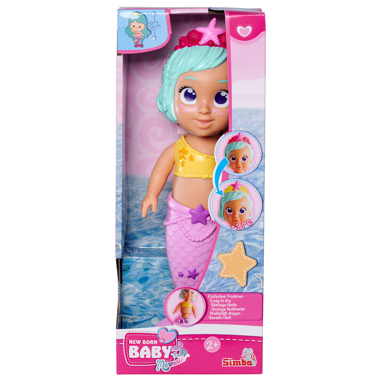 Nyfödd baby sjöjungfru badpop