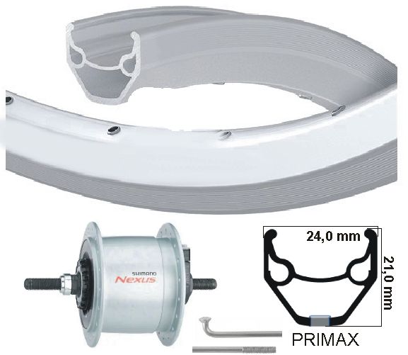 KGS přední kolo 28 palců (622) Naafdynamo RB 6V 2,4 W RIM SILVER