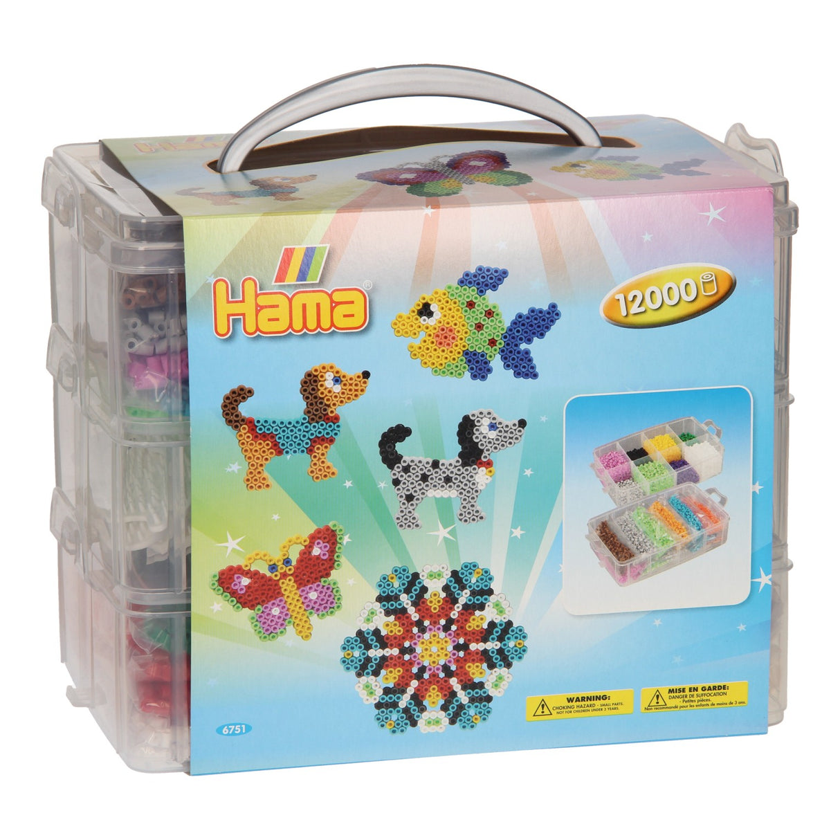 Hama ironing bead set in sorting bin, 12,000th.