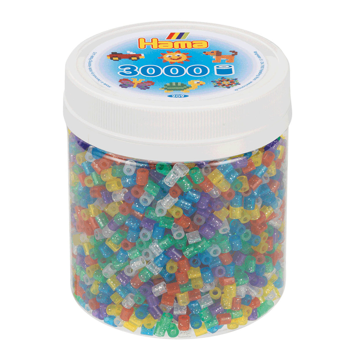 Hama String korálky v potje Glittermix (54), 3000st.