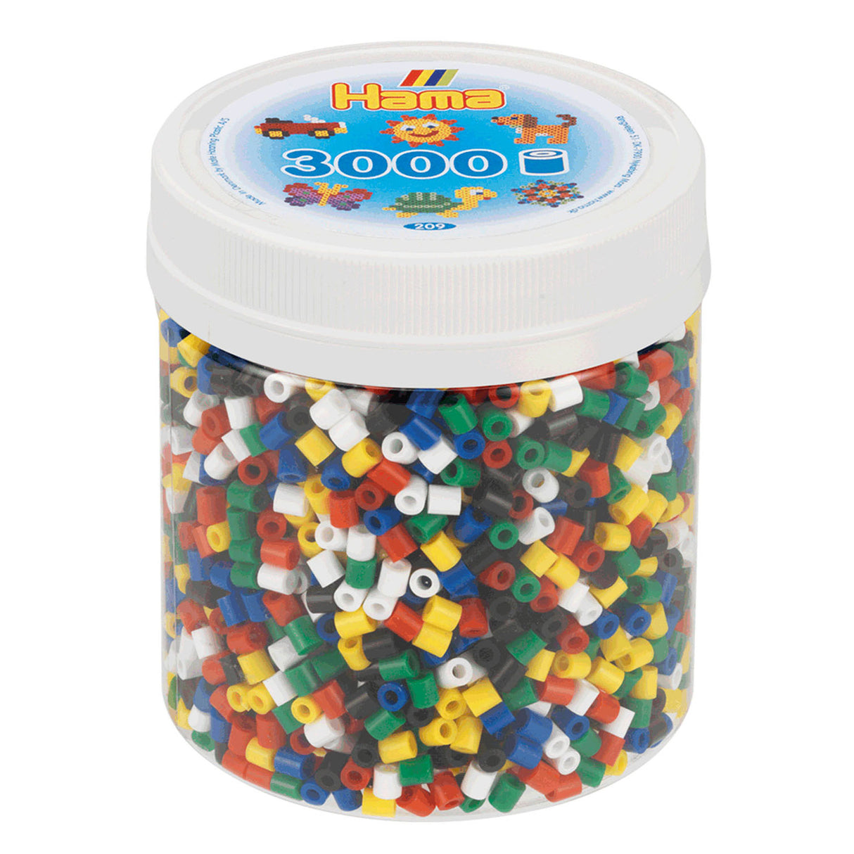 Hama string beads in the Primary Mix (66) jar, 3000st.